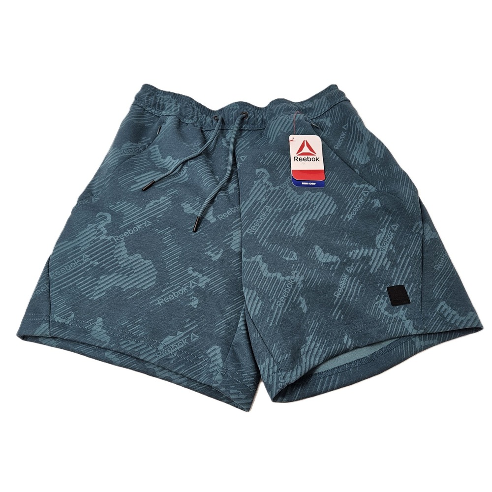 Reebok Men's RBK-Dry 7" Flow Knit Athletic Shorts, Size SM, Balsam Green, NWT